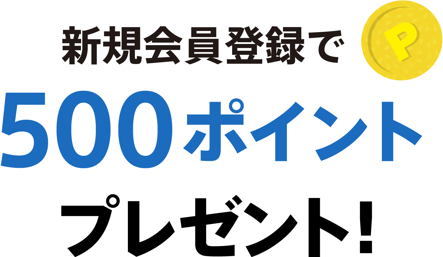 �V�K����o�^��500�|�C���g�v���[���g�I